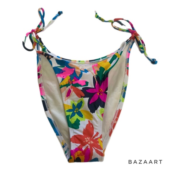 Xhilaration Teal Wrap Bikini Top & Xhilaration Multicolor Floral Bikini Bottom - Picture 7 of 10